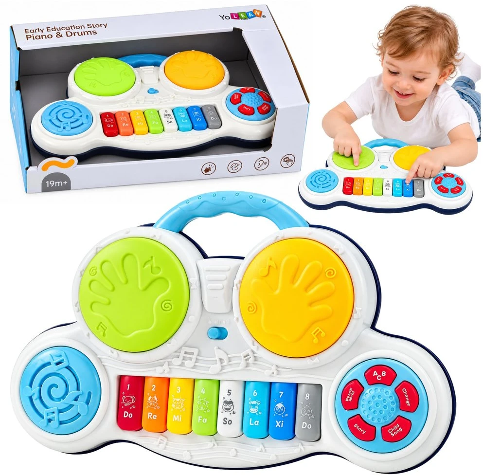 Lean Toys Interaktyvus muzikos žaislas „Pianinas su būgnais“