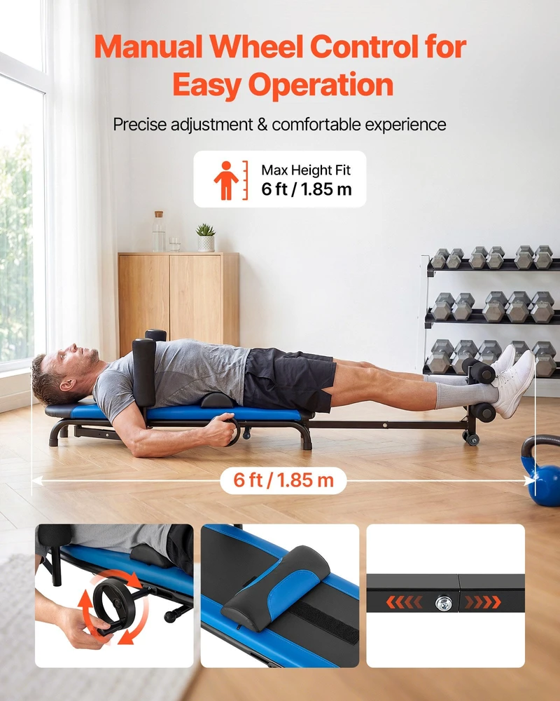 VEVOR Inversinis stalas, 159 kg talpos nugaros tempimo įrenginys