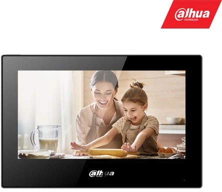 Dahua IP domofono monitorius VTH5321GB-W. 7 col. 1024x600. Wifi, PoE(802.3af). SIP. Andoid 8.1, Juodas