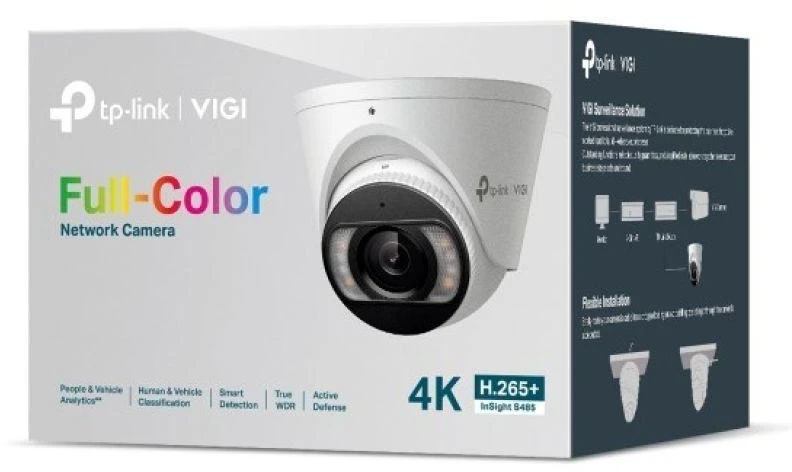 TP-LINK | VIGI 8MP spalvota tinklo kamera | InSight S485 | Bokštelis | 8 MP | 2,8 mm | IP67 | H.265+ | Micro SD, maks. 512 GB