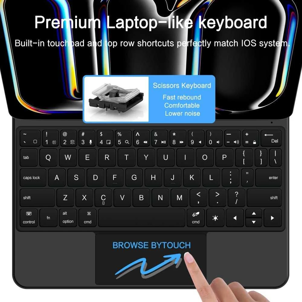 „Tech-Protect SmartCase Magnetic“, skirtas „iPad Pro 11“ 5/6 2024–2025 m. – Juodas