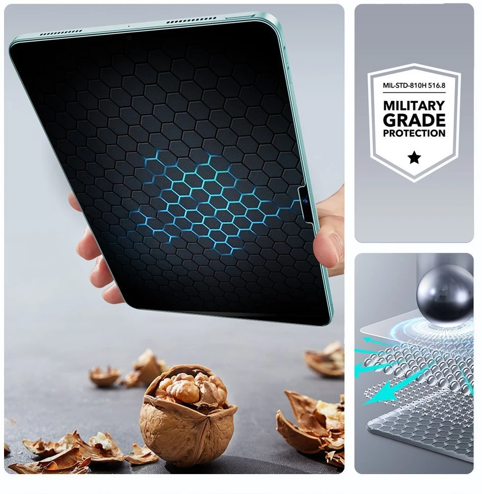 „ESR UltraFit“ grūdinto stiklo 2 vnt. pakuotė, skirta „iPad Pro 11“ 5 / 6 / 2024–2025