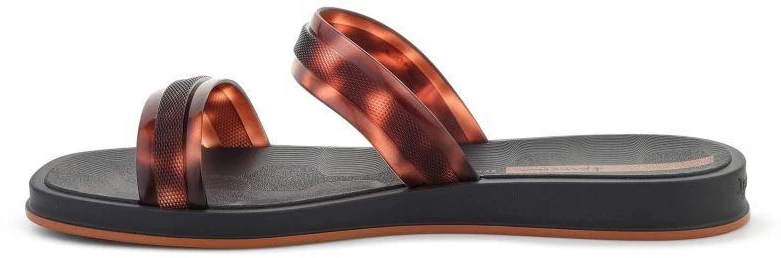 IPANEMA GLOW TRENDY SLIDE AD moteriškos šlepetės, juodos/vėžlio rašto/rudos spalvos, 27421-BR850