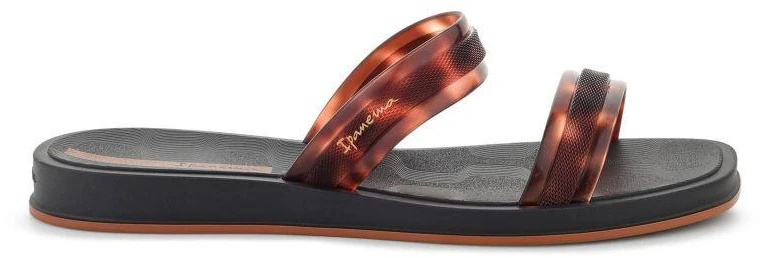 IPANEMA GLOW TRENDY SLIDE AD moteriškos šlepetės, juodos/vėžlio rašto/rudos spalvos, 27421-BR850