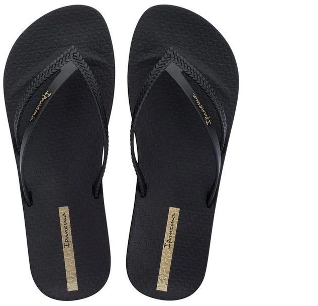 Ipanema moteriškos šlepetės Bossa Soft V, juodos, patogios, madingos