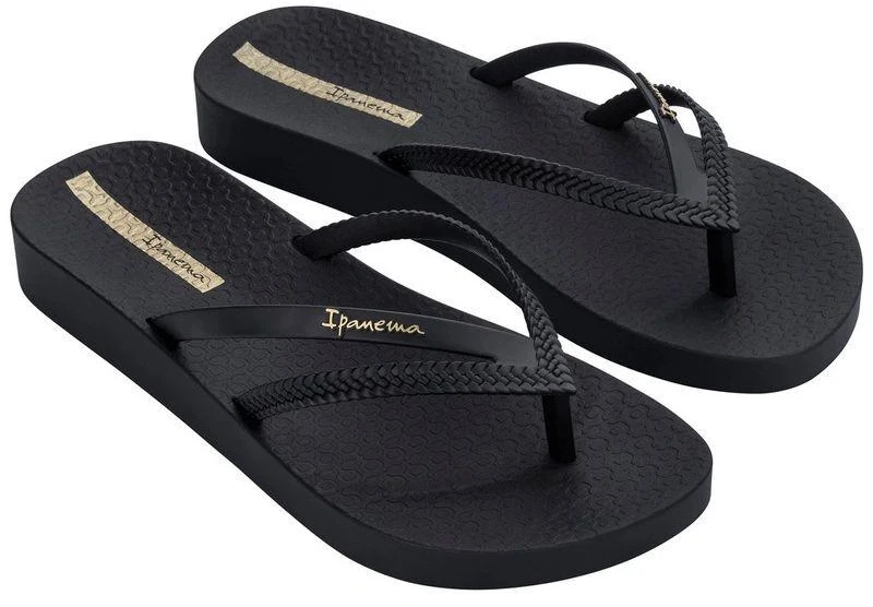 Ipanema moteriškos šlepetės Bossa Soft V, juodos, patogios, madingos