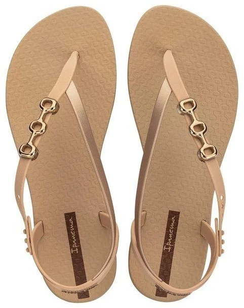 Ipanema Sandal Class moteriškos šlepetės-sandalai smėlio spalvos su auksine detalėmis