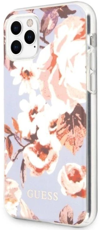 Guess dėklas, skirtas iPhone 11 Pro Max GUHCN65IMLFL02 alyvinis kietas dėklas, skirtas Flower Collection