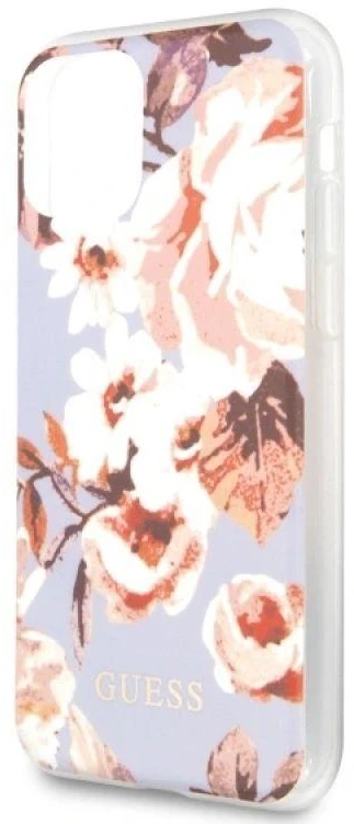Guess dėklas, skirtas iPhone 11 Pro Max GUHCN65IMLFL02 alyvinis kietas dėklas, skirtas Flower Collection