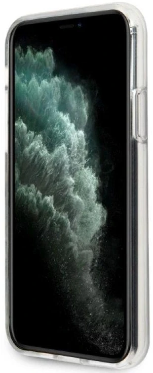 Guess dėklas, skirtas iPhone 11 Pro Max GUHCN65IMLFL02 alyvinis kietas dėklas, skirtas Flower Collection