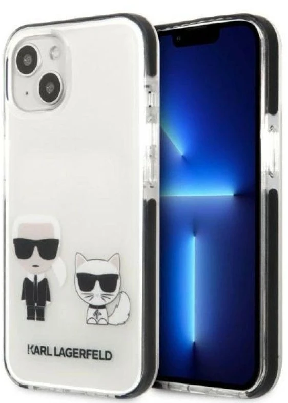 Karl Lagerfeld KLHCP13STPEKCW Apple iPhone 13 mini 5,4″ kietas dėklas baltos spalvos Karl&Choupette