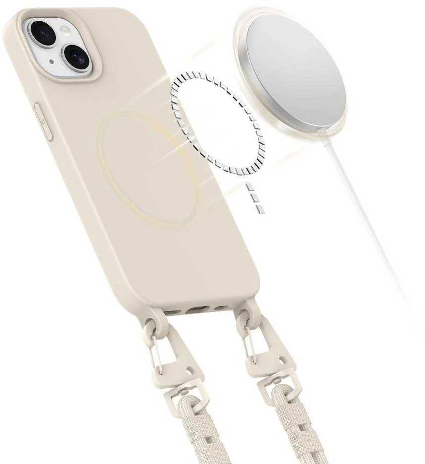 Tech-Protect MAGNECKLACE MagSafe Apple iPhone 14 dėklas telefonui smėlio spalvos