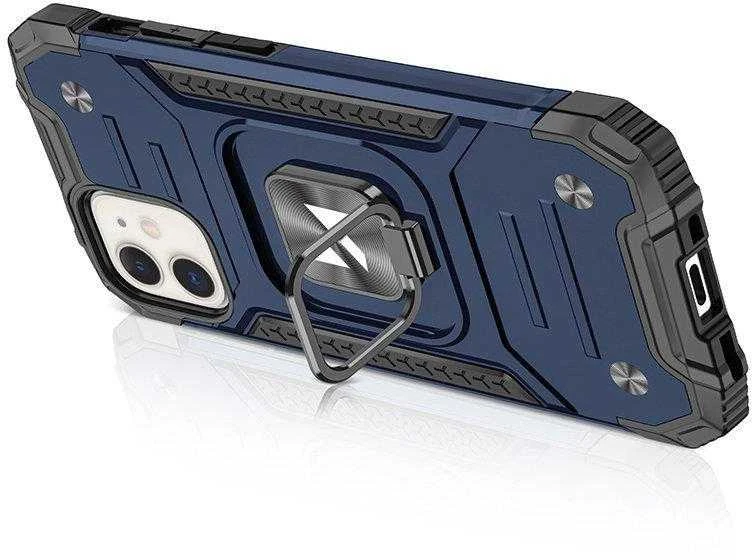 Wozinsky Ring Armor Apple iPhone 14 Plus armored magnetic holder ring dėklas telefonui mėlynos spalvos