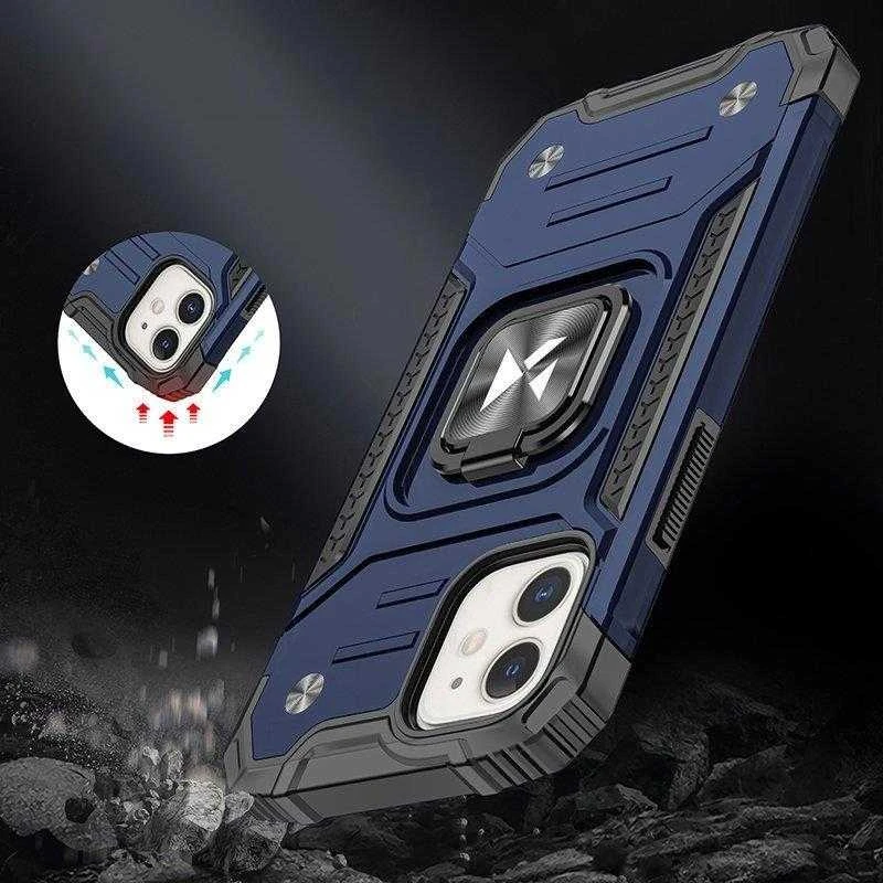 Wozinsky Ring Armor Apple iPhone 14 Plus armored magnetic holder ring dėklas telefonui mėlynos spalvos