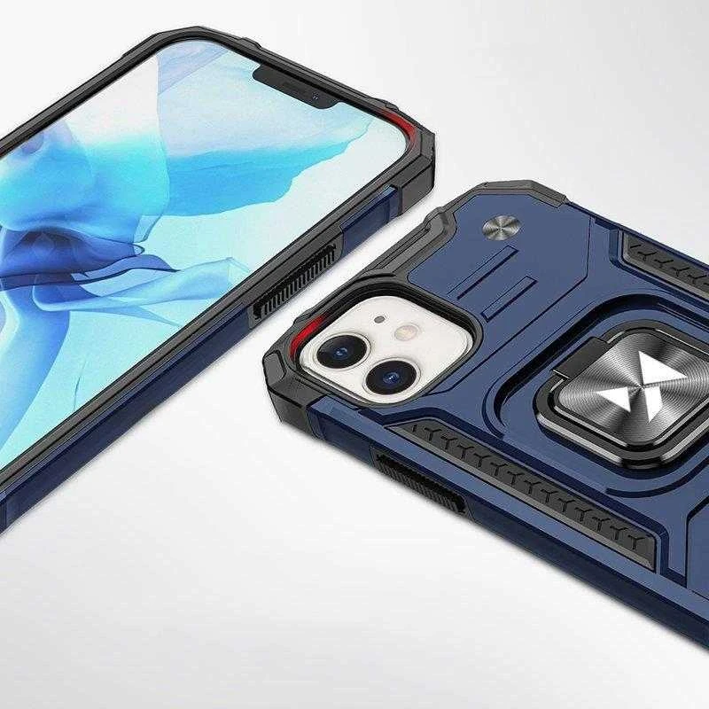 Wozinsky Ring Armor Apple iPhone 14 Plus armored magnetic holder ring dėklas telefonui mėlynos spalvos