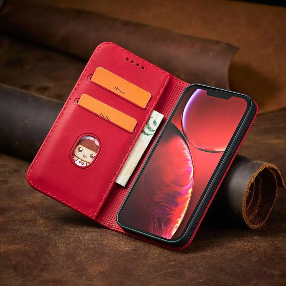 Hurtel Magnet Fancy dėklas, skirtas iPhone 14 Pro Max, raudonas