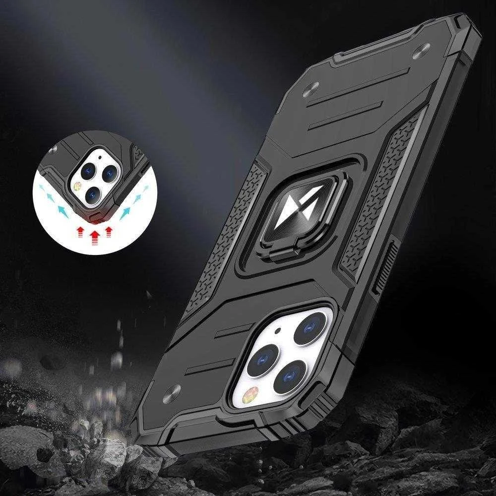 Wozinsky Ring Armor Apple iPhone 14 Pro Max armored magnetic holder ring dėklas telefonui sidabrinės spalvos