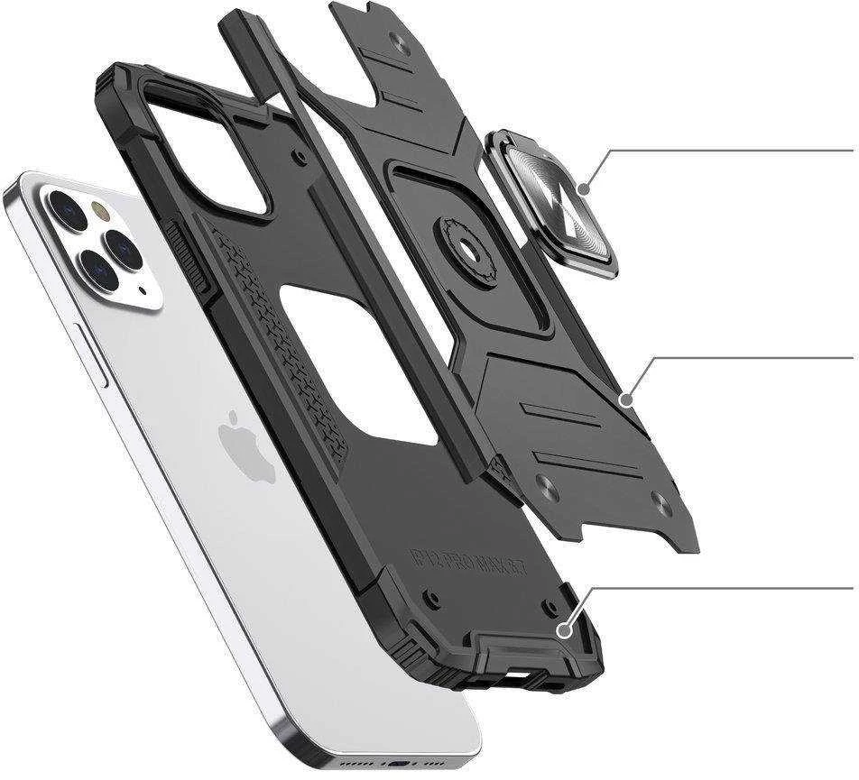 Dėklas Wozinsky Ring Armor Apple iPhone 14 Pro šarvuotas magnetinis laikiklis auksinis žiedas