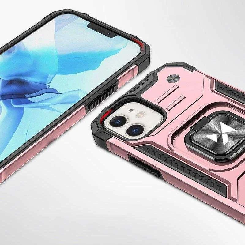 Dėklas Wozinsky Ring Armor Apple iPhone 14 šarvuotas magnetinis laikiklis auksinis žiedas