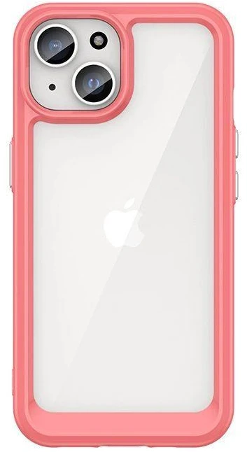 Hurtel Apple iPhone 15 Plus Outer Space reinforced flexible frame – dėklas telefonui raudonos spalvos