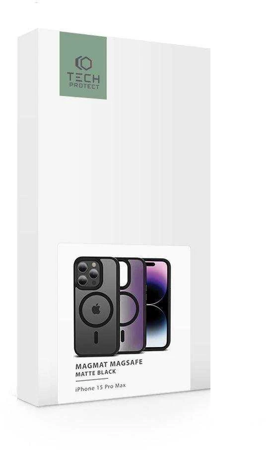 Tech-Protect MagMat MagSafe Apple iPhone 15 Pro Max – matte dėklas telefonui juodos spalvos