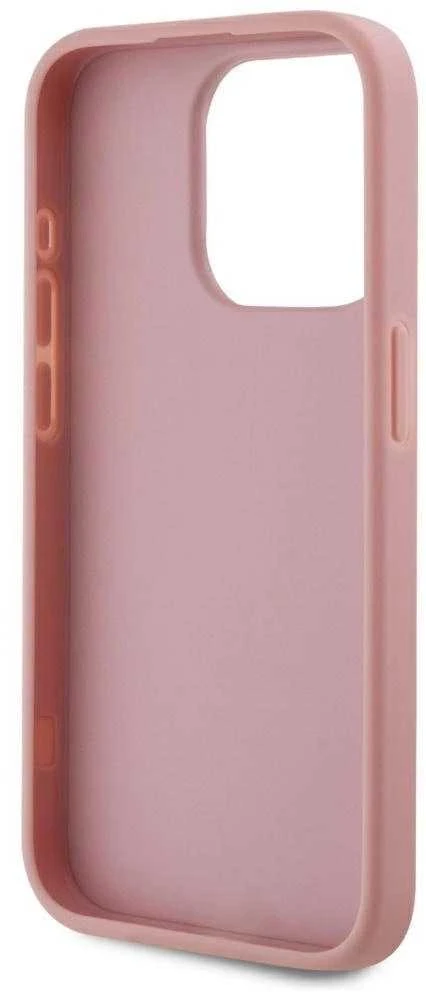 Karl Lagerfeld Wrinkled PU Signature Logo dėklas telefonui Apple iPhone 15 Pro Max rožinės spalvos