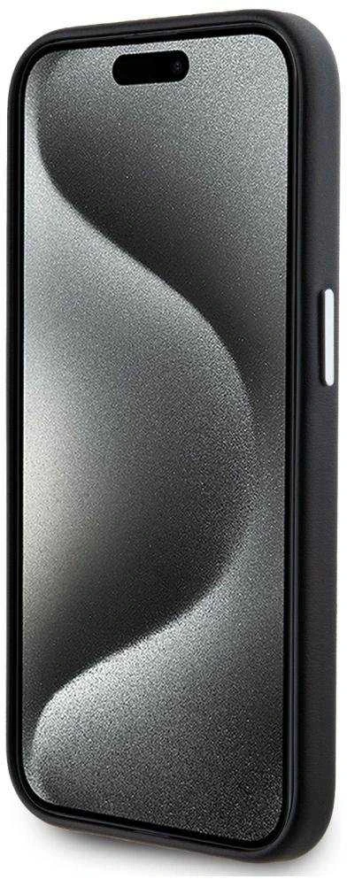 Dėklas Karl Lagerfeld FW Metal Plate MagSafe Apple iPhone 15 Pro Max juodos spalvos