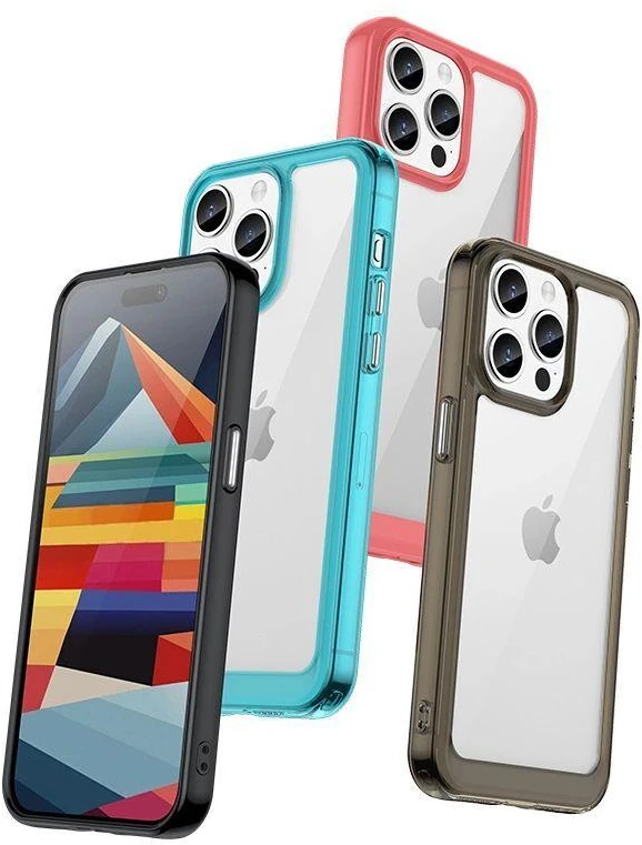 Hurtel Apple iPhone 15 Pro Max Outer Space Reinforced Flexible Frame – dėklas telefonui mėlynos spalvos
