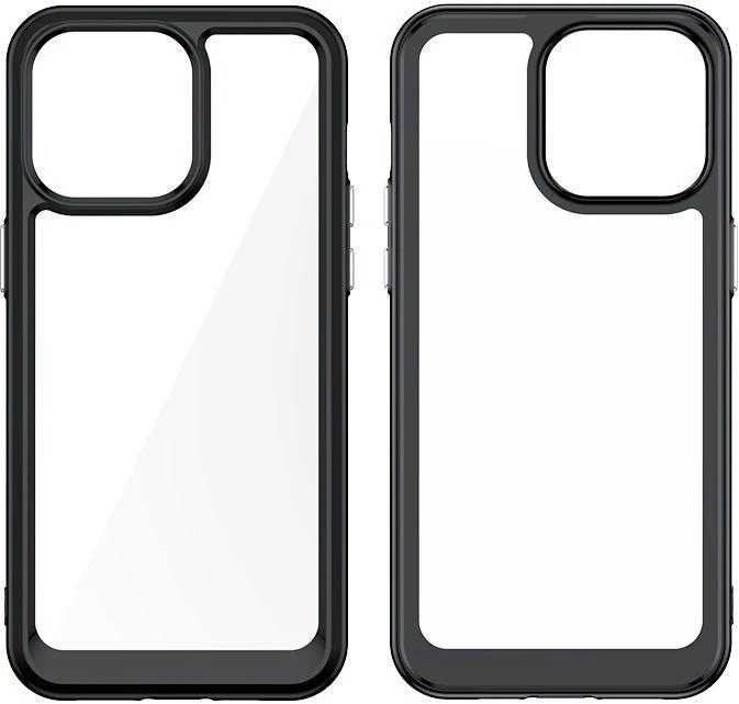 Hurtel iPhone 15 Pro Outer Space sustiprintas lankstus rėmelis – dėklas telefonui juodos spalvos