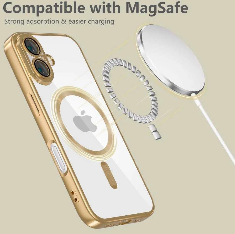 Apple iPhone 16 Tech-Protect MagFlex MagSafe Shiny dėklas telefonui aukso spalvos