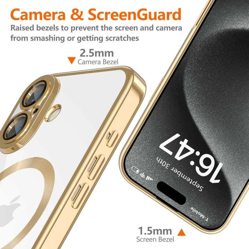 Apple iPhone 16 Tech-Protect MagFlex MagSafe Shiny dėklas telefonui aukso spalvos