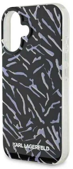 Dėklas Karl Lagerfeld KLHCP16MHZBPKCCU Apple iPhone 16 Plus 6.7″ violetinės spalvos Zebra With Cord