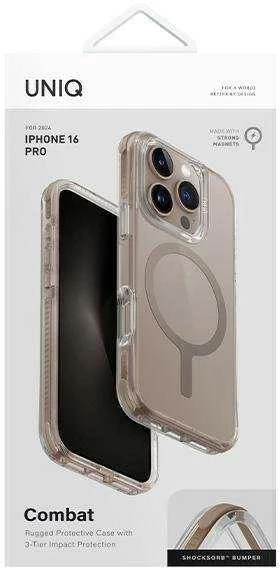 UNIQ Combat Apple iPhone 16 Pro 6.3″ Magclick Charging dėklas auksinis taupe auksinis