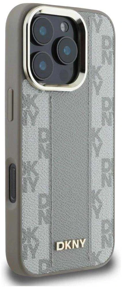 Dėklas DKNY Checkered Pattern Magsafe iPhone 16 Pro Case - rusvai gelsvas