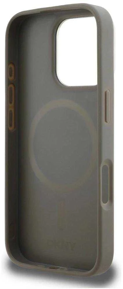 Dėklas DKNY Checkered Pattern Magsafe iPhone 16 Pro Case - rusvai gelsvas