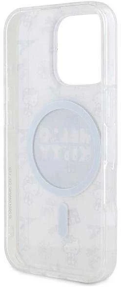 Hello Kitty HKHMP16LHAOPP Apple iPhone 16 Pro 6,3″ rožinės spalvos kietas dėklas IML All Over Paris Magsafe