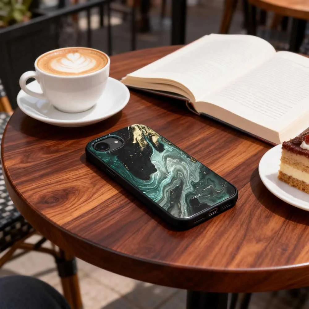 Tech-Protect Lamano MagSafe dėklas iPhone 16e/17e - Juodas ir Žalias