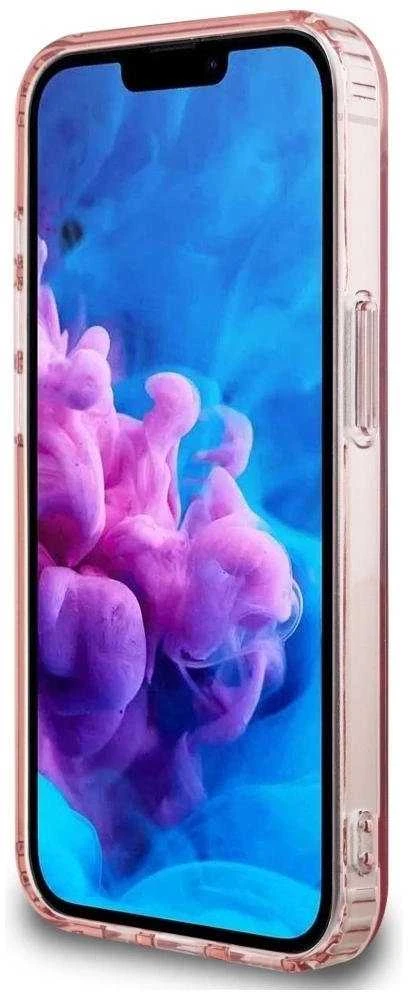 Guess IML Glitter Circle MagSafe dėklas iPhone 16e - rožinis