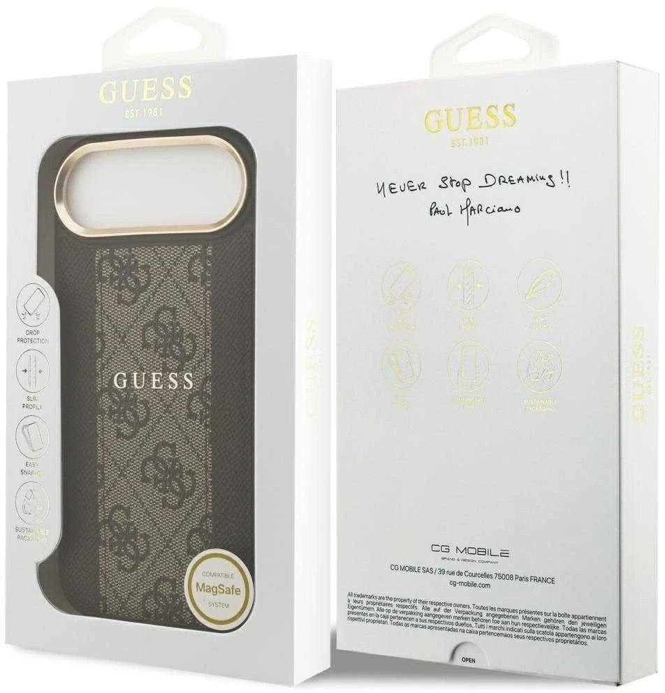 „Guess 4G Stripe MagSafe“ dėklas, skirtas „iPhone Air“ – rudas