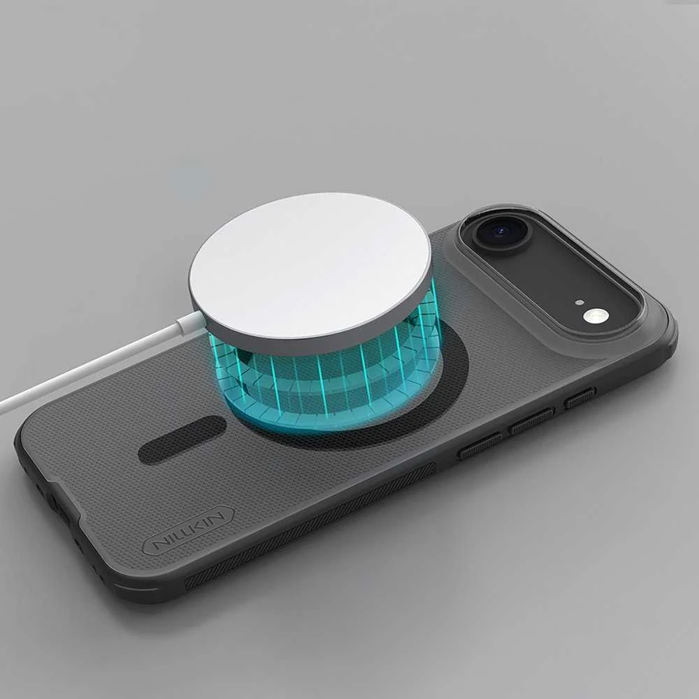 Nillkin Super Frosted PRO Magnetic Back dėklas skirtas Apple iPhone Air skaidrus juodos spalvos