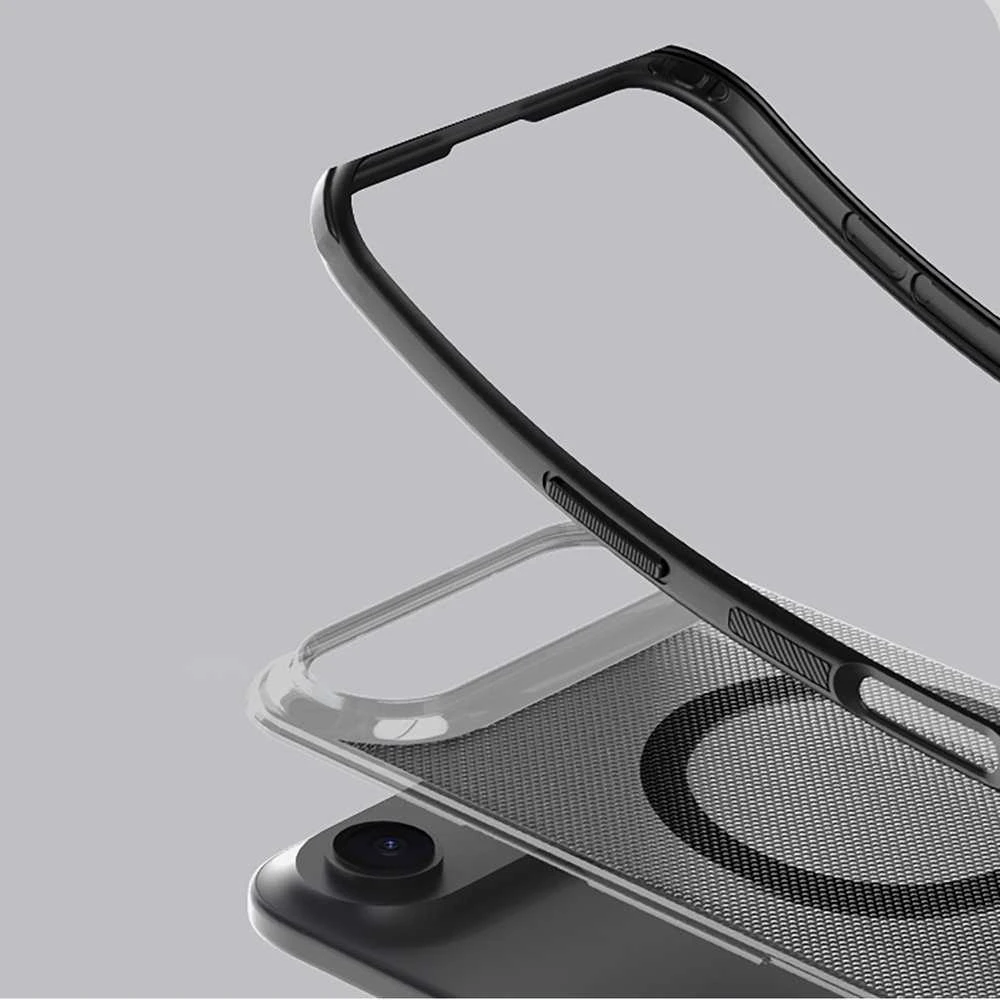 Nillkin Super Frosted PRO Magnetic Back dėklas skirtas Apple iPhone Air skaidrus juodos spalvos