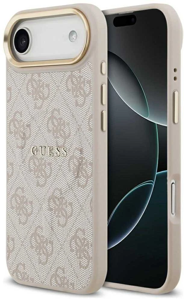 „Guess 4G PU Classic Logo MagSafe“ dėklas, skirtas „iPhone 17 Air“ - Rožinė