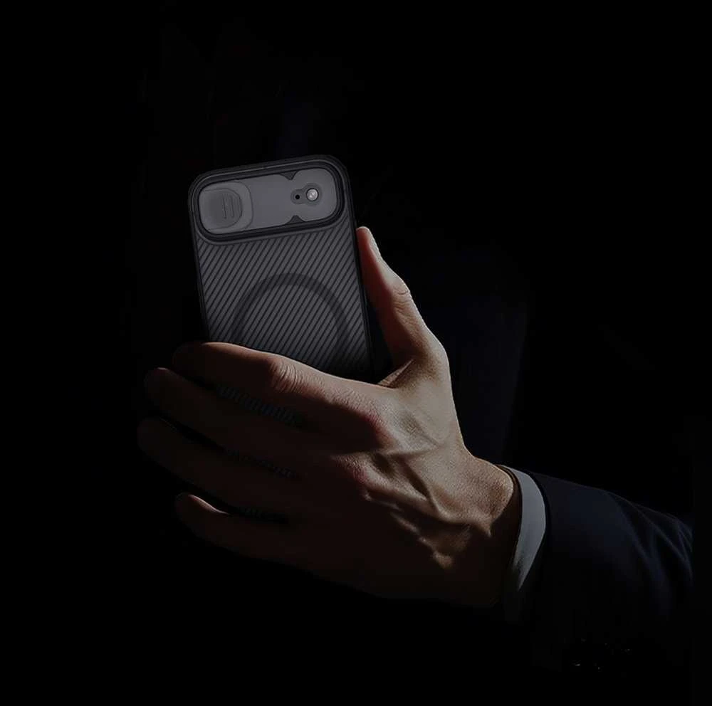 Nillkin CamShield PRO Magnetic Hard dėklas skirtas Apple iPhone Air skaidrus juodos spalvos