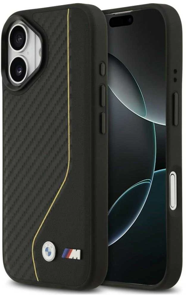 BMW M Carbon Line ir logotipo „MagSafe“ dėklas, skirtas iPhone 17 – Geltona