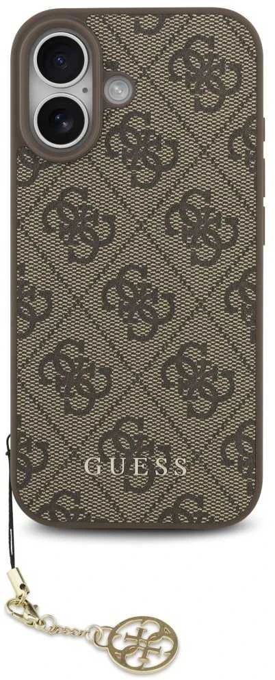 Guess 4G Charm dėklas skirtas Apple iPhone 17 Tone on Tone rudos spalvos