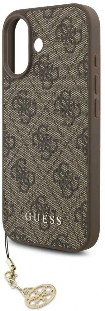 Guess 4G Charm dėklas skirtas Apple iPhone 17 Tone on Tone rudos spalvos