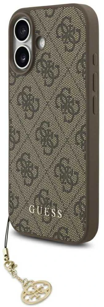 Guess 4G Charm dėklas skirtas Apple iPhone 17 Tone on Tone rudos spalvos