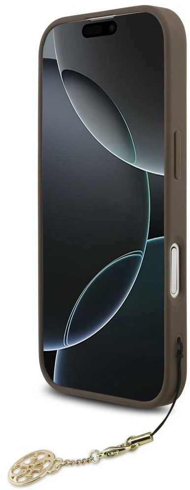 Guess 4G Charm dėklas skirtas Apple iPhone 17 Tone on Tone rudos spalvos