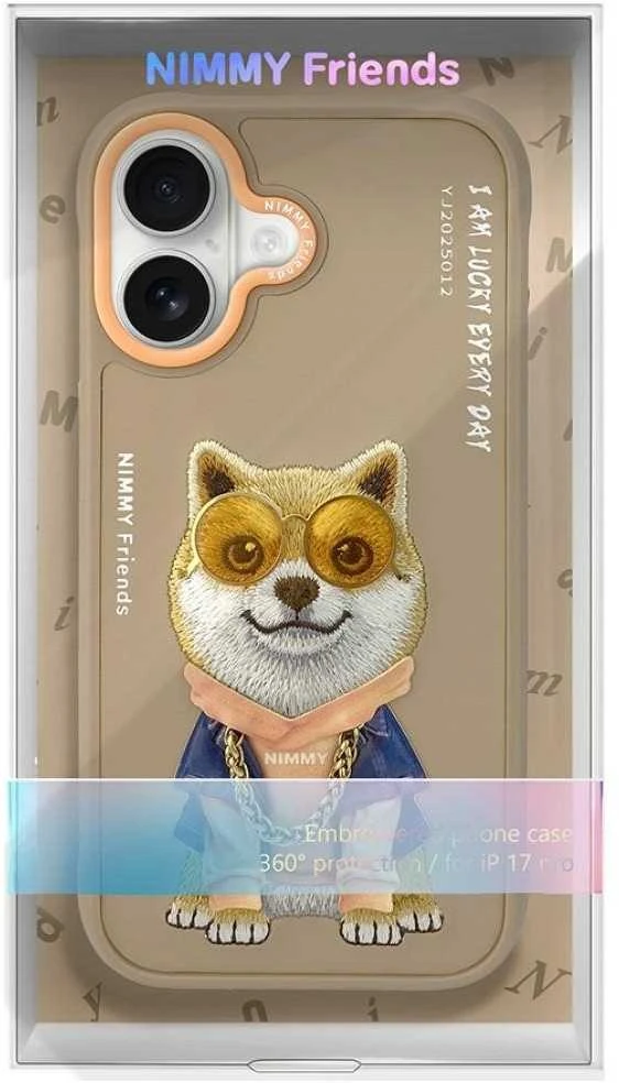 Dėklas Nimmy Glasses Cool nag iPhone 17 Case - rusvai gelsvas