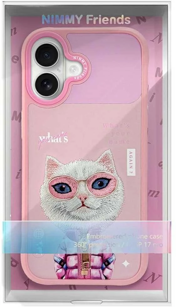 „Nimmy Cool&Cute 2.0“ katino dėklas, skirtas „iPhone 17“ - Rožinė